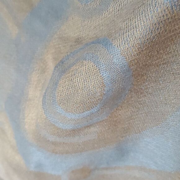 ABSTRACT SWIRL PRINT SCARF WRAP ICE POWDER LIGHT BLUE TAN FRINGE NEUTRAL - Picture 8 of 10